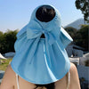 1+1 FREE | Solaris™ 2025 Summer New Large Brim Hollow Sun Protection Hat with Removable Neck Scarf