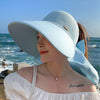 1+1 FREE | Solaris™ 2025 Summer New Large Brim Hollow Sun Protection Hat with Removable Neck Scarf